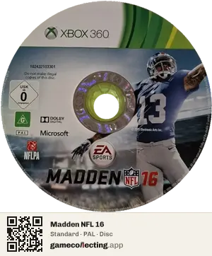 Madden NFL 16 Xbox 360, PAL disc