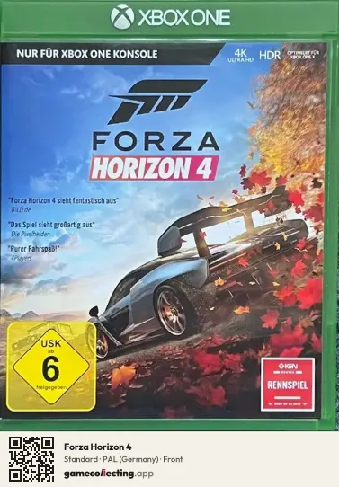 Forza Horizon 4 Xbox One, Germany box front