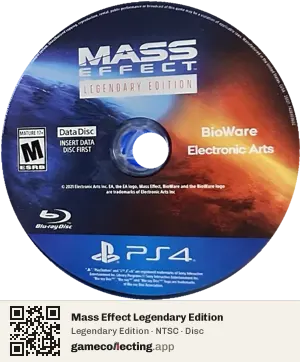 Mass Effect Legendary Edition PlayStation 4, NTSC disc