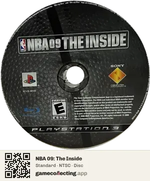 NBA 09: The Inside PlayStation 3, NTSC disc