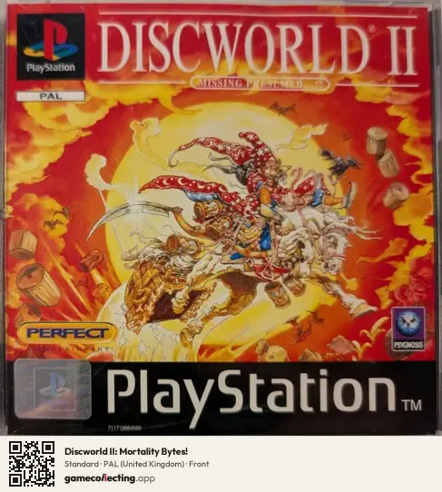 Discworld II: Mortality Bytes! PlayStation, United Kingdom box front