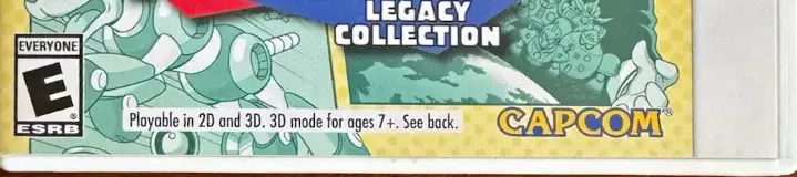 Mega Man Legacy Collection, the ESRB box on its front