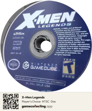 X-Men Legends Nintendo GameCube, NTSC disc