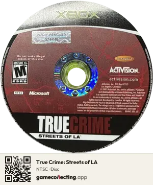 True Crime: Streets of LA Xbox, NTSC disc