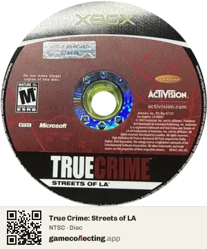 True Crime: Streets of LA Xbox, NTSC disc