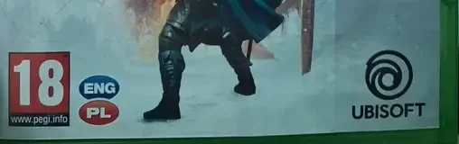 Assassin's Creed Valhalla, the PEGI square on its front