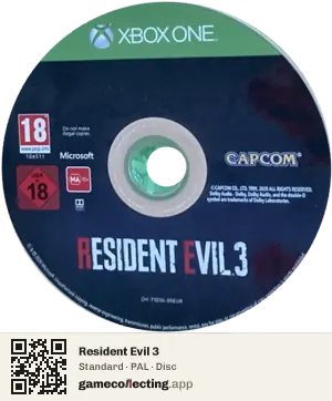 Resident Evil 3 Xbox One, PAL disc