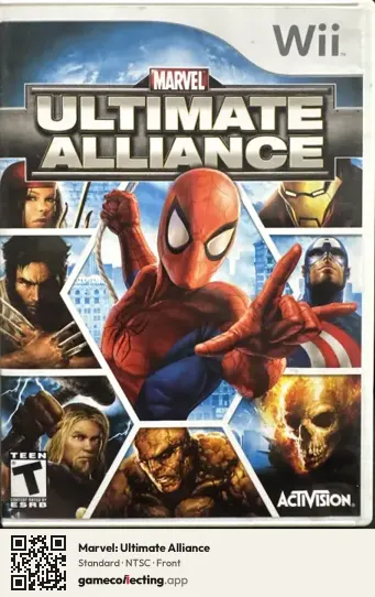 Marvel: Ultimate Alliance Nintendo Wii, NTSC box front