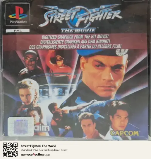 Street Fighter: The Movie PlayStation, United Kingdom box front