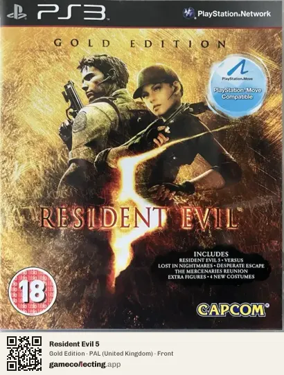 Resident Evil 5 PlayStation 3, United Kingdom box front