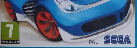 Sonic & All-Stars Racing Transformed, the PEGI square on its front