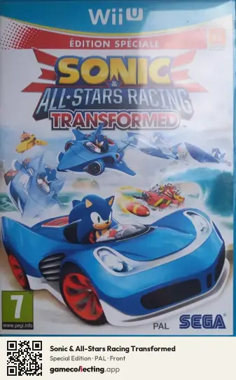 Sonic & All-Stars Racing Transformed Nintendo Wii U, PAL box front