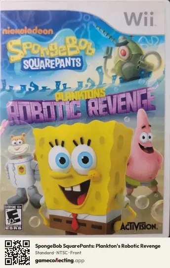 SpongeBob SquarePants: Plankton's Robotic Revenge Nintendo Wii, NTSC box front