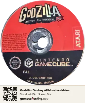 Godzilla: Destroy All Monsters Melee Nintendo GameCube, PAL disc