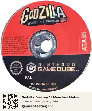 Godzilla: Destroy All Monsters Melee Nintendo GameCube, PAL disc