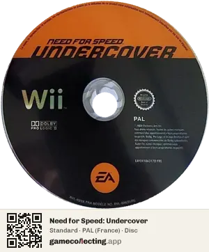 Need for Speed: Undercover Nintendo Wii, PAL disc
