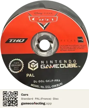 Cars Nintendo GameCube, PAL disc