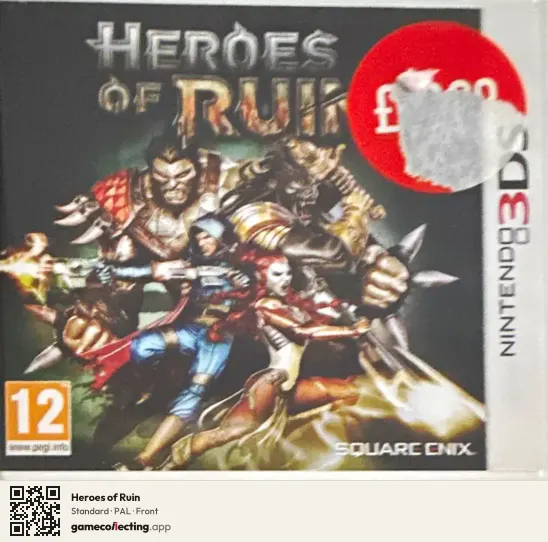 Heroes of Ruin Nintendo 3DS, PAL box front