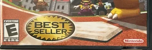 Mario Superstar Baseball, the ESRB box on its front