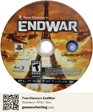 Tom Clancy's EndWar PlayStation 3, NTSC disc