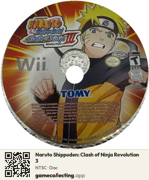 Naruto Shippuden: Clash of Ninja Revolution 3 Nintendo Wii, NTSC disc