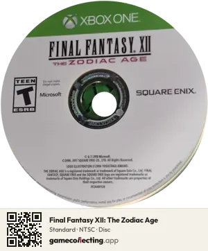 Final Fantasy XII: The Zodiac Age Xbox One, NTSC disc
