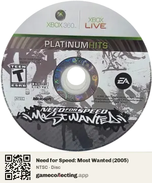 Need for Speed: Most Wanted (2005) Xbox 360, NTSC disc