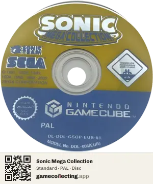 Sonic Mega Collection Nintendo GameCube, PAL disc