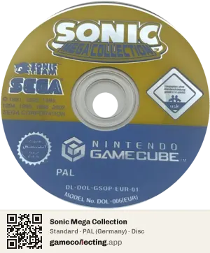 Sonic Mega Collection Nintendo GameCube, PAL disc