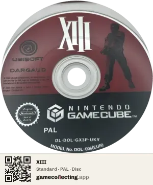 XIII Nintendo GameCube, PAL disc