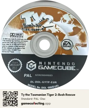 Ty the Tasmanian Tiger 2: Bush Rescue Nintendo GameCube, PAL disc