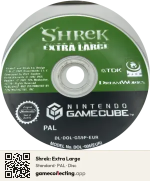 Shrek: Extra Large Nintendo GameCube, PAL disc