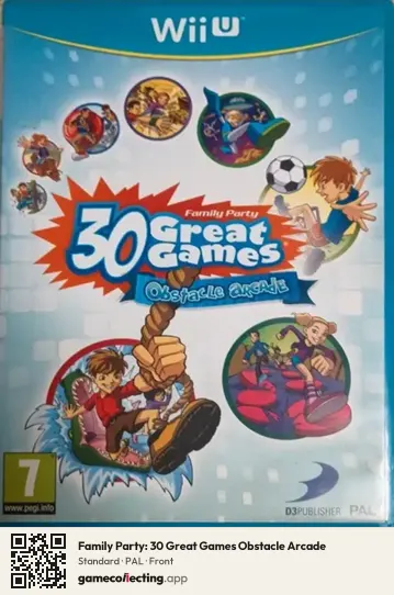 Family Party: 30 Great Games Obstacle Arcade Nintendo Wii U, PAL box front