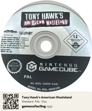 Tony Hawk's American Wasteland Nintendo GameCube, PAL disc