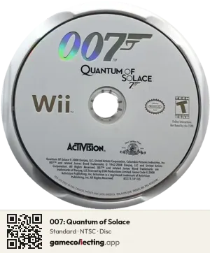 007: Quantum of Solace Nintendo Wii, NTSC disc
