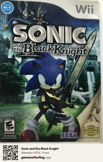 Sonic and the Black Knight Nintendo Wii, NTSC box front
