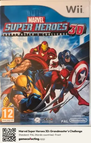 Marvel Super Heroes 3D: Grandmaster's Challenge Nintendo Wii, Nordic countries box front
