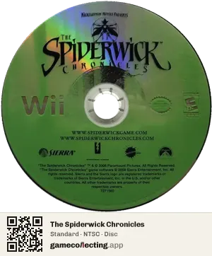 The Spiderwick Chronicles Nintendo Wii, NTSC disc