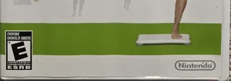 Wii Fit, the ESRB box on its front