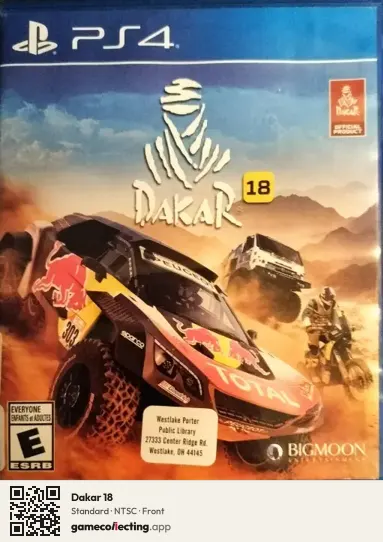 Dakar 18 PlayStation 4, NTSC box front