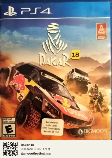 Dakar 18 PlayStation 4, NTSC box front
