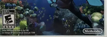 Endless Ocean: Blue World, the ESRB box on its front