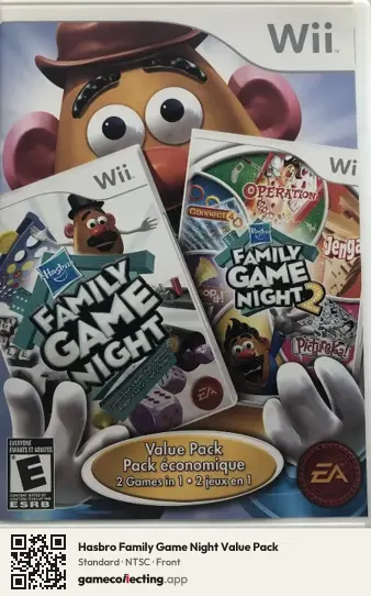 Hasbro Family Game Night Value Pack Nintendo Wii, NTSC box front