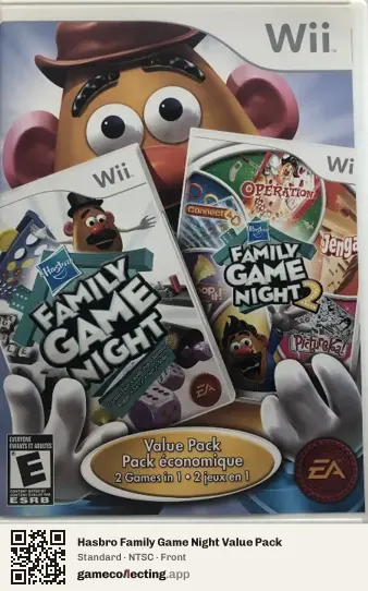 Hasbro Family Game Night Value Pack Nintendo Wii, NTSC box front