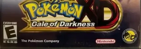 Pokémon XD: Gale of Darkness, the ESRB box on its front