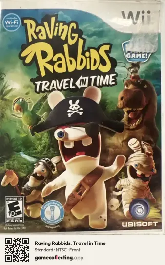 Raving Rabbids: Travel in Time Nintendo Wii, NTSC box front