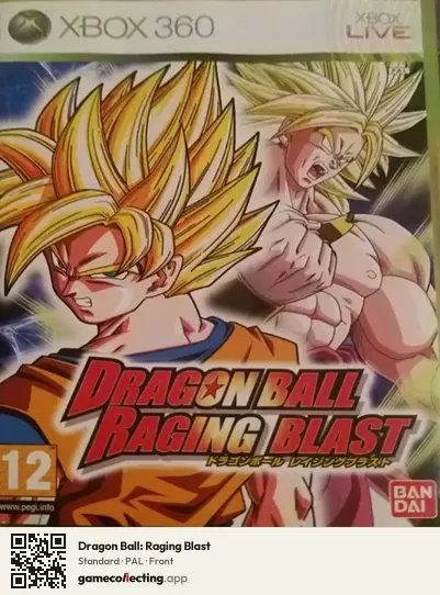 Dragon Ball: Raging Blast Xbox 360, PAL box front
