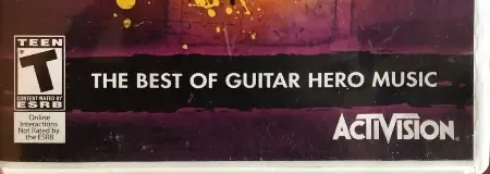 Guitar Hero: Smash Hits, the ESRB box on its front