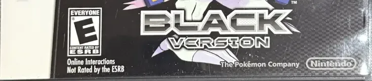 Pokémon Black Version, the ESRB box on its front
