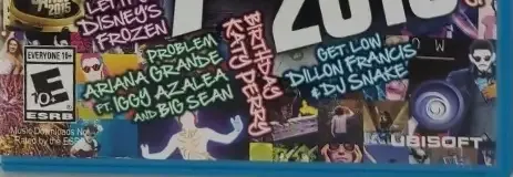 Just Dance 2015, the ESRB box on its front